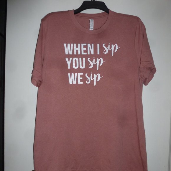 Bella Canvas Graphic Tee Shirt peach color Sz L